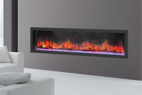 Image of Dynasty Cascade 74 Inch Recessed Linear Electric Fireplace | DY-BTX74 | Electric Fireplaces Depot