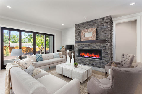 Image of Dynasty Cascade 52-Inch Recessed Linear Electric Fireplace | Wall Mount Electric Fireplace | DY-BTX52 | Electric Fireplaces Depot