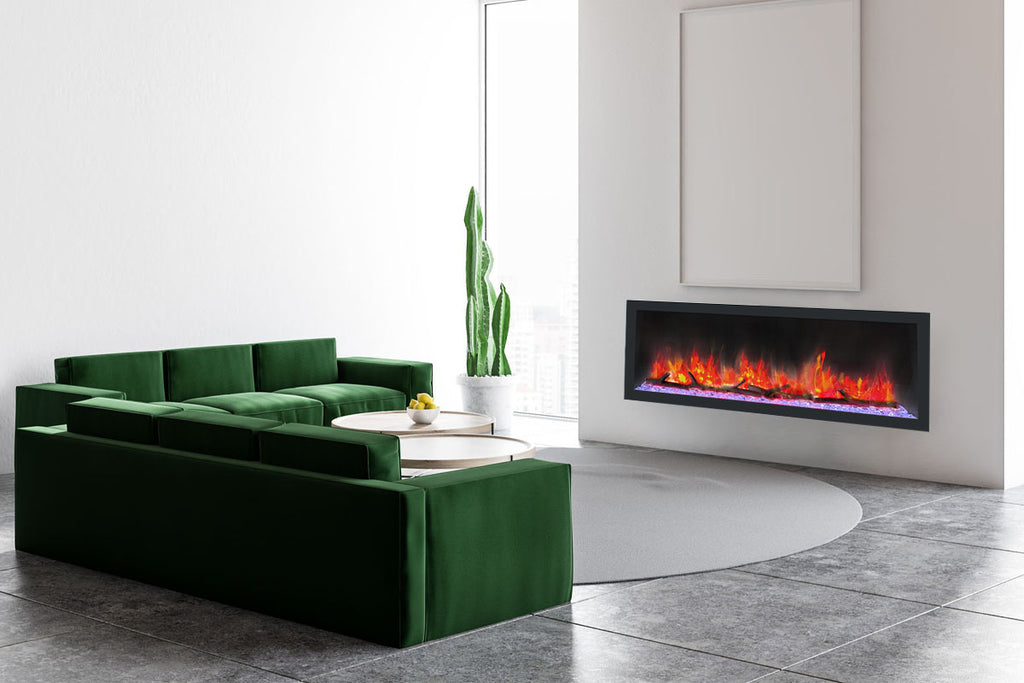 Dynasty Cascade 52-Inch Recessed Linear Electric Fireplace | Wall Mount Electric Fireplace | DY-BTX52 | Electric Fireplaces Depot