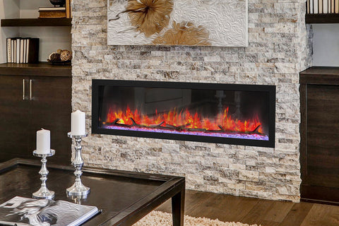 Image of Dynasty Cascade 64 Inch Recessed Linear Electric Fireplace | Wall Mount Electric Fireplace | DY-BTX64 | Electric Fireplaces Depot