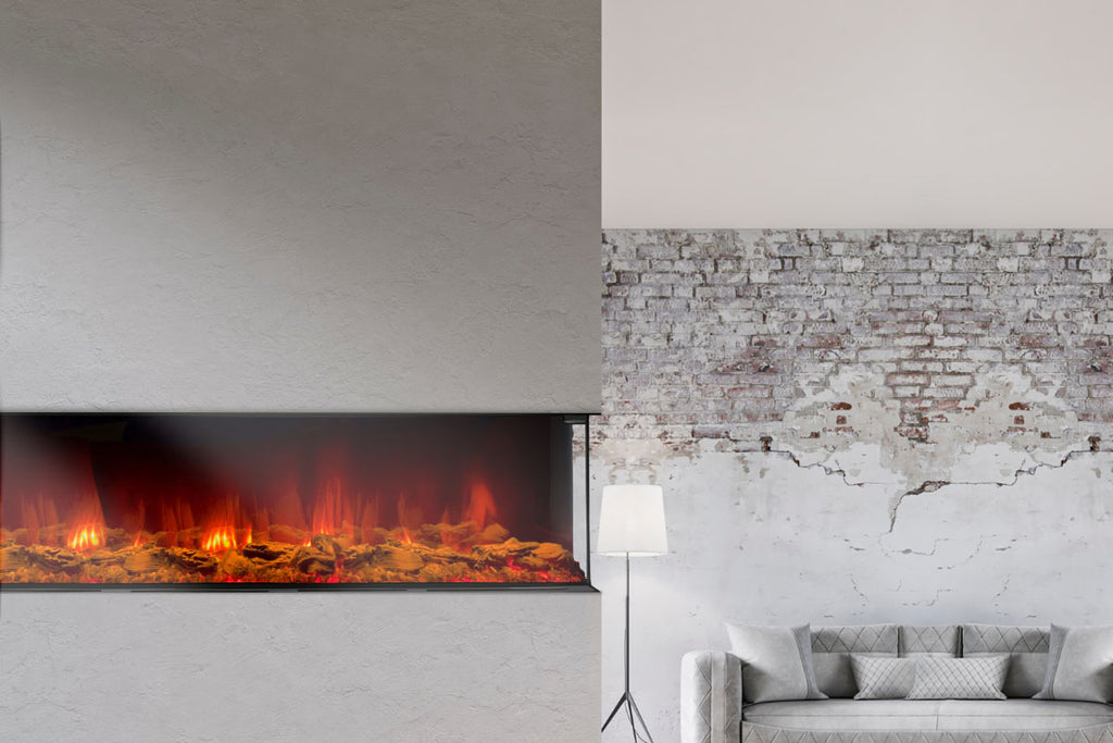 Dynasty Melody 64 Inch 3 Sided 2 Sided Built In Electric Fireplace - DY-BTS60 - Dynasty Fireplaces