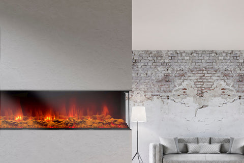 Image of Dynasty Melody 64 Inch 3 Sided 2 Sided Built In Electric Fireplace - DY-BTS60 - Dynasty Fireplaces