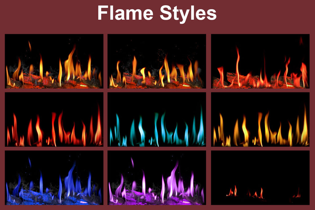 Dynasty Tempo Virtual Linear Recessed Electric Fireplace Flame Patters