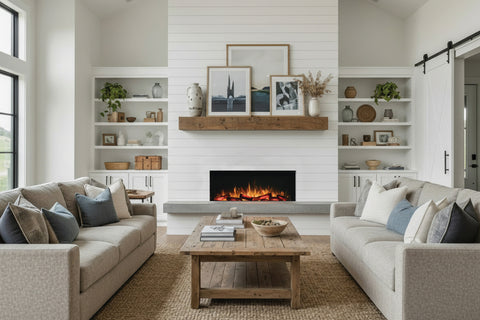 Image of Flamerite Fires E-FX 3-Sided 2-Sided Built In Electric Fireplace - FLR-FP-EFX-V2