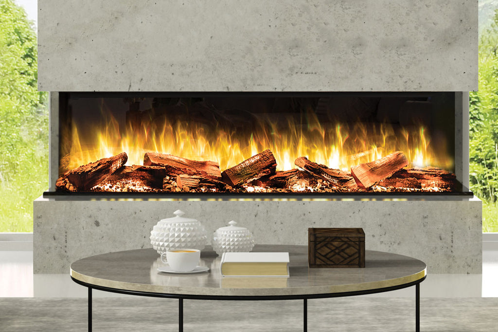 Flamerite Fires E-FX 72-inch 3-Sided 2-Sided Built In Electric Fireplace - FLR-FP-EFX-1800 | Multi Side View E-FX Series