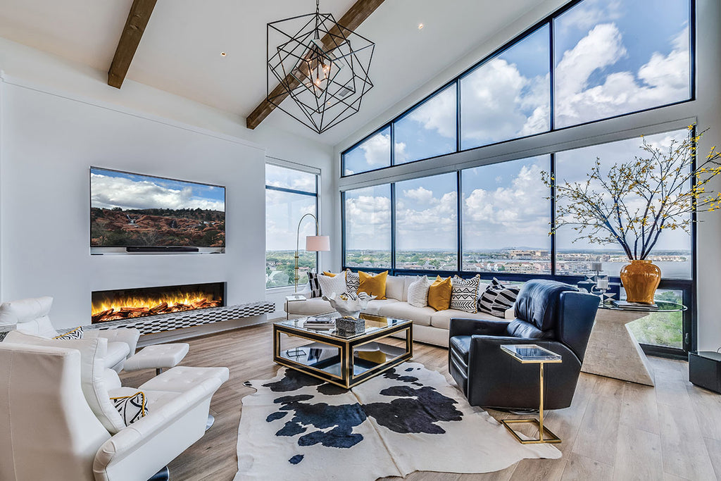 Flamerite Fires E-FX 72-inch 3-Sided 2-Sided Built In Electric Fireplace - FLR-FP-EFX-1800 | Multi Side View E-FX Series