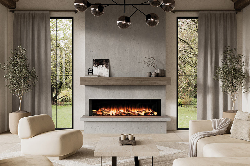 Flamerite Fires E-Ridium 60-inch Holographic 3-Sided 2-Sided Built In Electric Fireplace - FLR-FP-ERID-1500