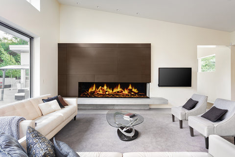 Image of Flamerite Fires E-Ridium 72-inch Holographic 3-Sided 2-Sided Built In Electric Fireplace - FLR-FP-ERID-1800