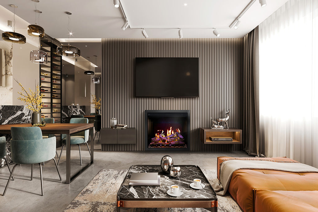 Napoleon Elevation X 36 LCD Virtual Built-In Electric Fireplace - Digital Firebox Insert NEFB36LCD-MF