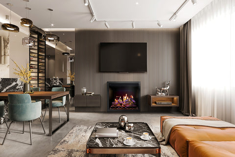 Image of Napoleon Elevation X 36 LCD Virtual Built-In Electric Fireplace - Digital Firebox Insert NEFB36LCD-MF