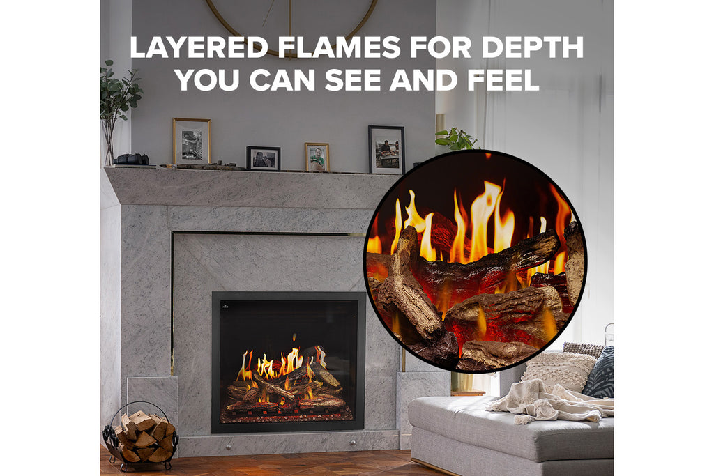 Napoleon Elevation X 36 LCD Virtual Built-In Electric Fireplace - Digital Firebox Insert NEFB36LCD-MF