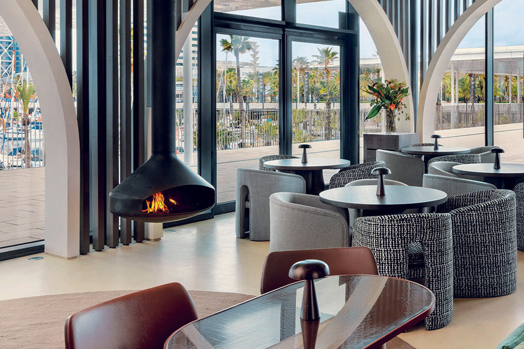 Focus Ergofocus Holographic Suspended Electric Fireplace in Black FCS-FP-ERGO-HOLO-BLK