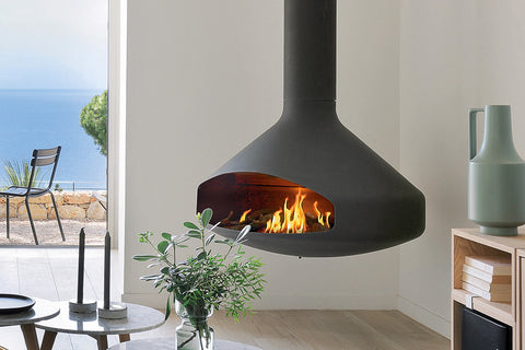 Image of Focus Ergofocus Holographic Suspended Electric Fireplace in Black FCS-FP-ERGO-HOLO-BLK