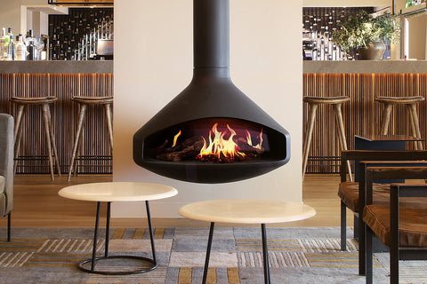Image of Focus Ergofocus Holographic Suspended Electric Fireplace in Black FCS-FP-ERGO-HOLO-BLK
