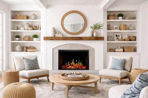 Image of Modern Flames Orion Traditional V2 Heliovision Virtual Smart Built In Electric Fireplace - Firebox Insert - OR-TRAD-V2