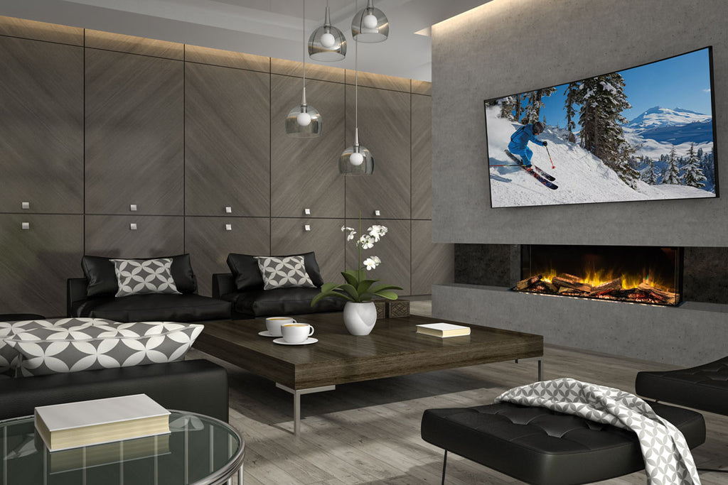 Flamerite Fires E-FX 60-inch 3-Sided 2-Sided Built In Electric Fireplace - FLR-FP-EFX-1500 | Multi Side View E-FX Series