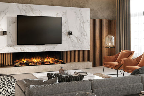 Image of Flamerite Fires E-FX 72-inch 3-Sided 2-Sided Built In Electric Fireplace - FLR-FP-EFX-1800 | Multi Side View E-FX Series