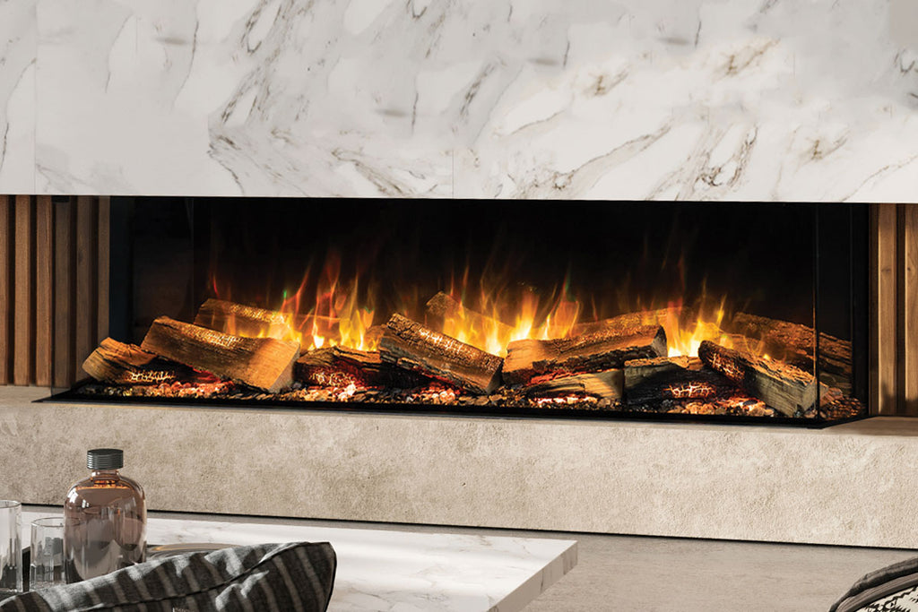 Flamerite Fires E-FX 60-inch 3-Sided 2-Sided Built In Electric Fireplace - FLR-FP-EFX-1500 | Multi Side View E-FX Series
