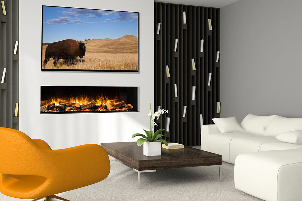 Flamerite Fires E-FX 60-inch 3-Sided 2-Sided Built In Electric Fireplace - FLR-FP-EFX-1500 | Multi Side View E-FX Series