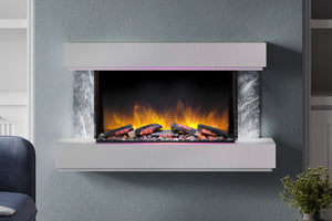 Flamerite Fires Milan 47-inch E-FX Slim Electric Fireplace Wall Mount Mantel Grey | Milan Suite FLR-FP-SUITE-MILAN-1200-GREY