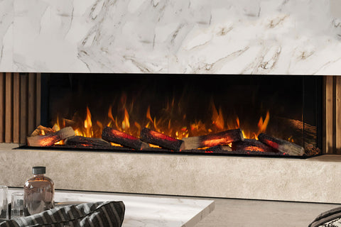 Image of Flamerite Fires E-FX 60-inch 3-Sided 2-Sided Built In Electric Fireplace - FLR-FP-EFX-1500 | FLR-FP-EFX-1500-V2
