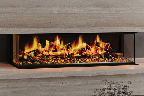 Image of Flamerite Fires E-Ridium 60 inch Holographic 3-Sided 2-Sided Built In Electric Fireplace - FLR-FP-ERID-1500