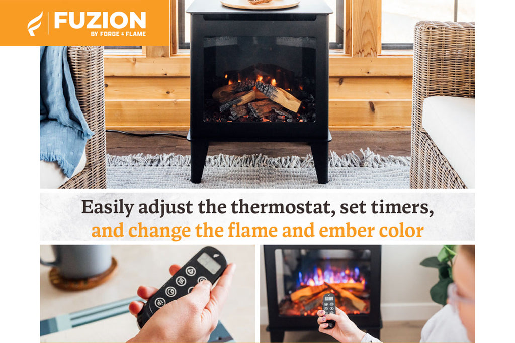 Forge & Flame Fuzion-EX 22-inch Freestanding Electric Stove in Black FUZION-EX