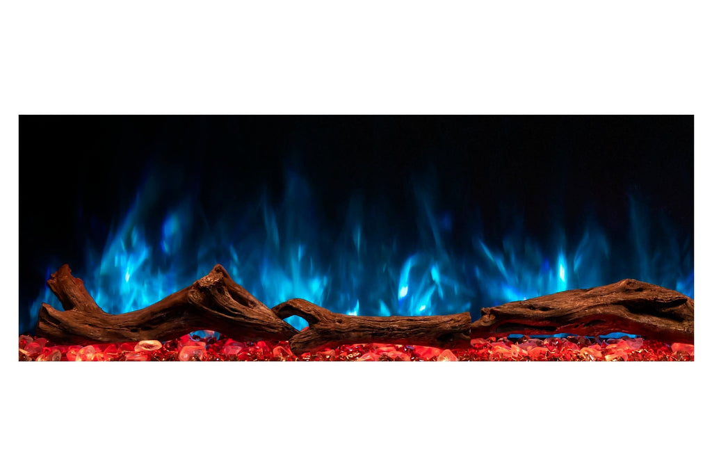 Modern Flames Landscape Pro 82 in 3-Sided Wall Mount Mantel in Driftwood Grey - Studio Suite Electric Fireplace LPM-6816