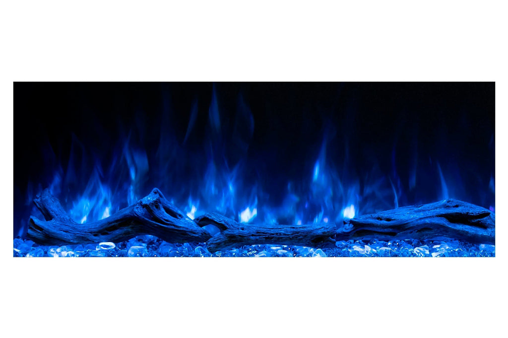 Modern Flames Landscape Pro 82 in 3-Sided Wall Mount Mantel in Driftwood Grey - Studio Suite Electric Fireplace LPM-6816