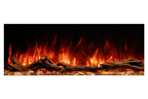 Image of Modern Flames Landscape Pro 82 in 3-Sided Wall Mount Mantel in Weathered Walnut - Studio Suite Electric Fireplace LPM-6816