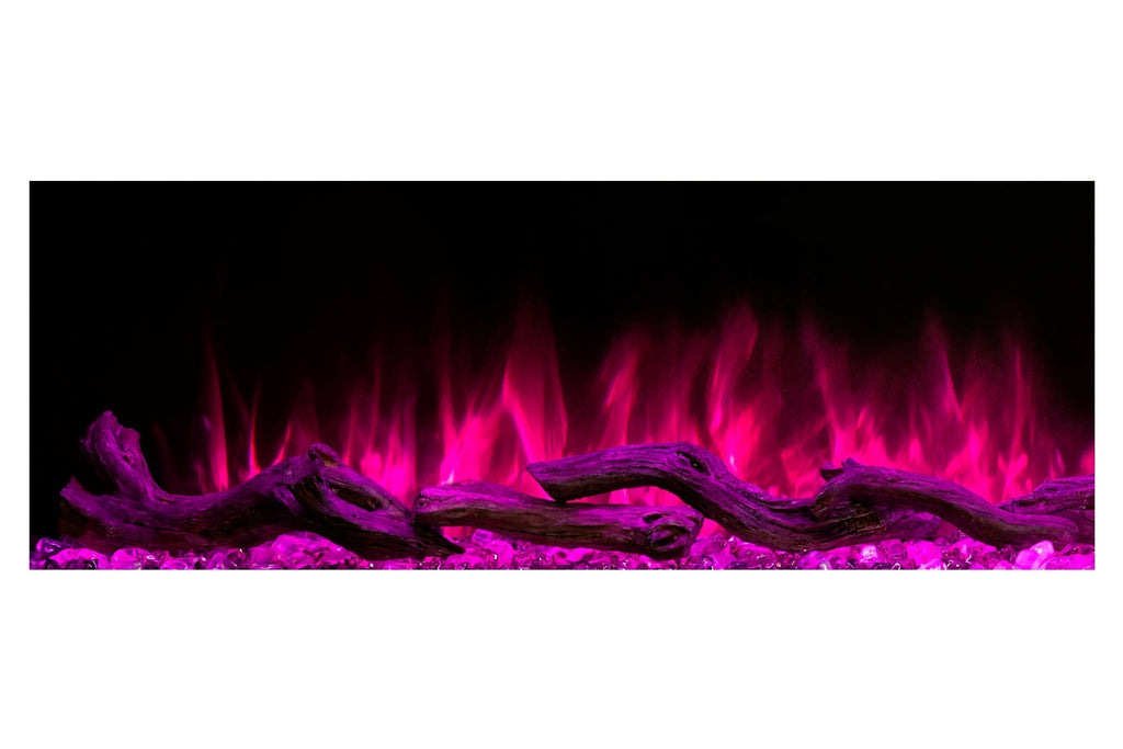 Modern Flames Landscape Pro 94 in 3-Sided Wall Mount Mantel in Weathered Walnut - Studio Suite Electric Fireplace - LPM-8016