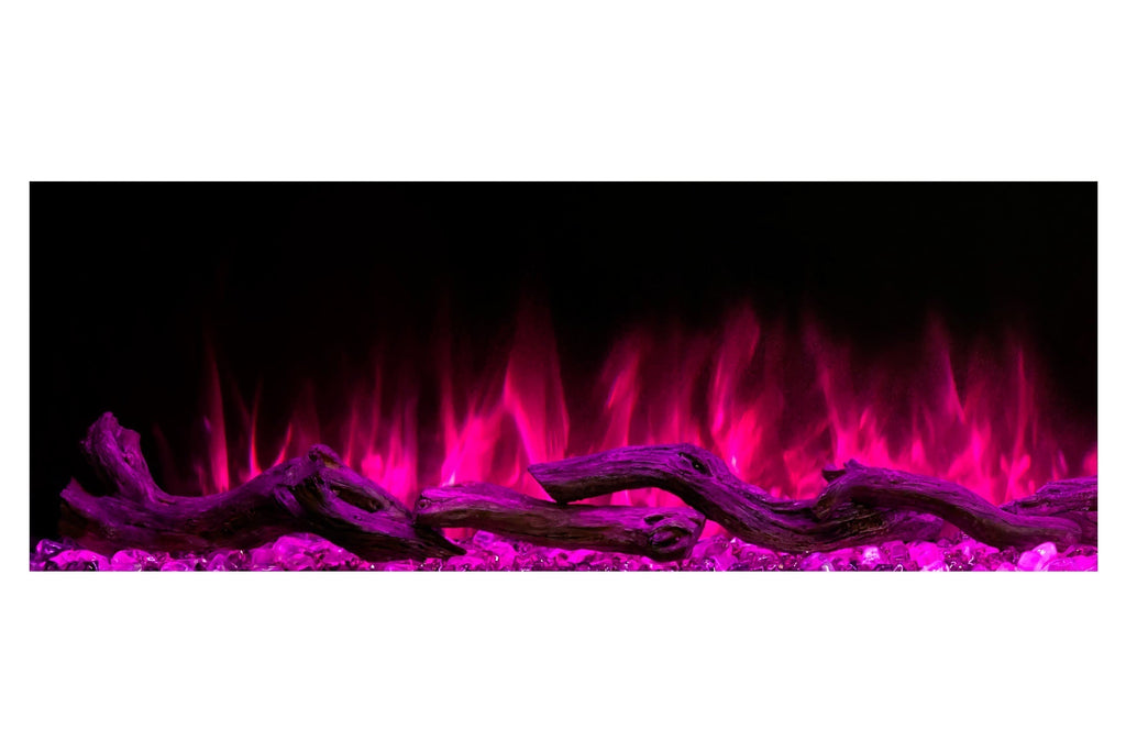 Modern Flames Landscape Pro 94 in 3-Sided Wall Mount Mantel in Driftwood Grey - Studio Suite Electric Fireplace - LPM-8016