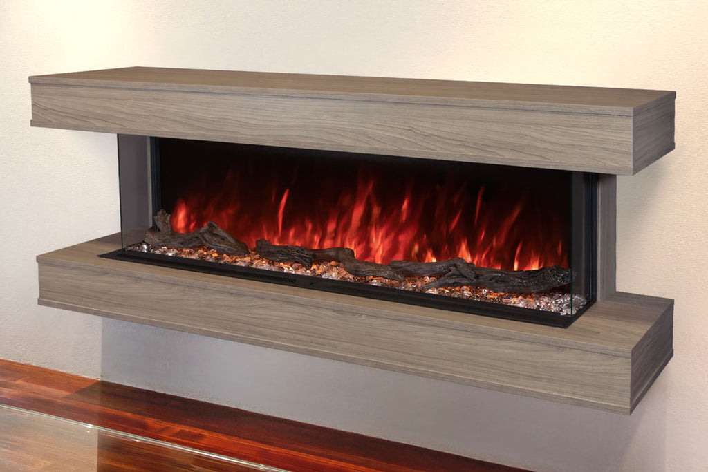 Modern Flames Landscape Pro 70-in 3-Sided Wall Mount Mantel Coastal Sand. Studio Suite Electric Fireplace LPM-5616