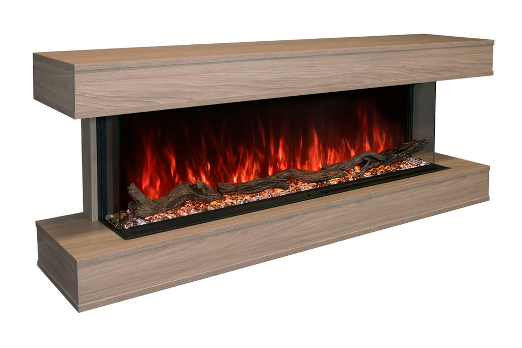 Modern Flames Landscape Pro 70-in 3-Sided Wall Mount Mantel Coastal Sand. Studio Suite Electric Fireplace LPM-5616