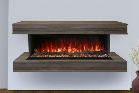 Image of Modern Flames Landscape Pro 70 in 3-Sided Wall Mount Mantel Driftwood Grey - Studio Suite Electric Fireplace - LPM-5616