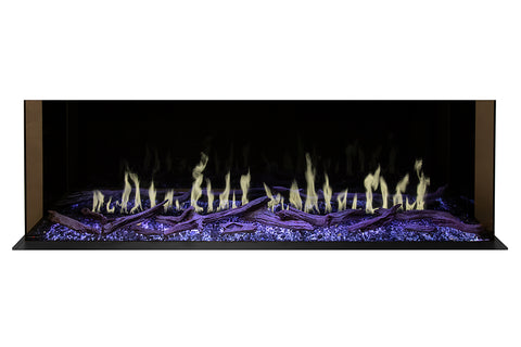 Image of Modern Flames Orion Multi 88 inch 3-Sided Electric Fireplace Wall Mount Studio Suite Mantel Weathered Walnut WSS-OR76-WW