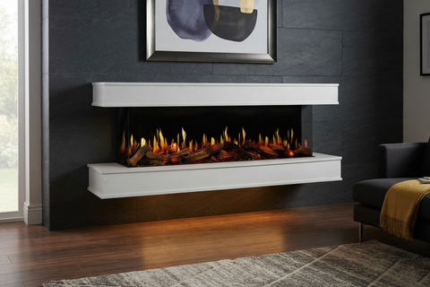 Image of Modern Flames Orion Multi V2 3-Sided Electric Fireplace Wall Mount Studio Suite Mantel White - OR-MULTI-V2-WSS-OR-RTF
