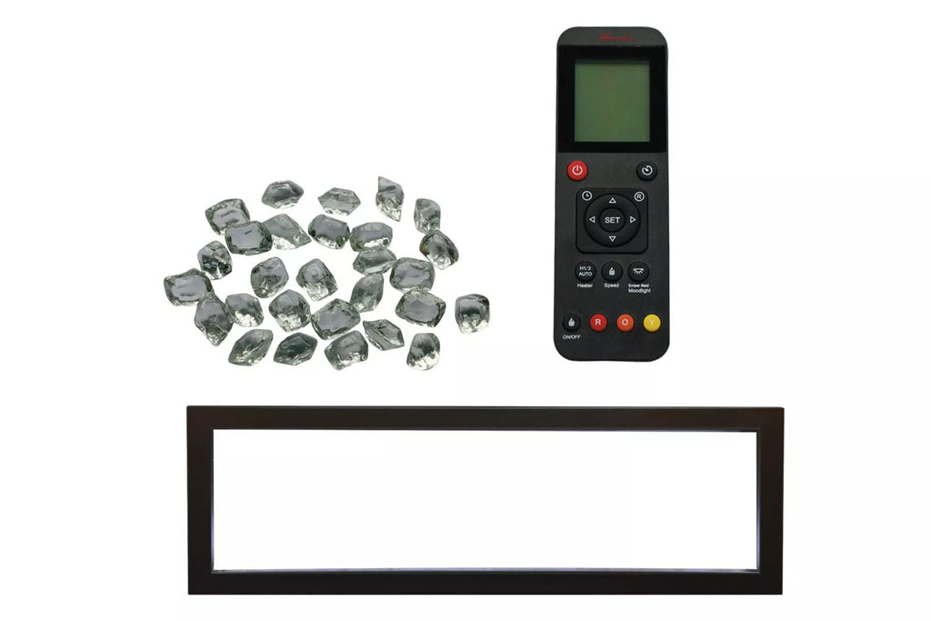 Amantii Symmetry 50 inch Xtra Slim Fully Recessed Wall Mount Linear Electric Fireplace SYM-50-XTRASLIM SYM-SLIM-50