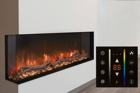Image of Returned Modern Flames Landscape Pro Multi 96-inch 3-Sided / 2-Sided Built In Electric Fireplace | LPM-9616-OB
