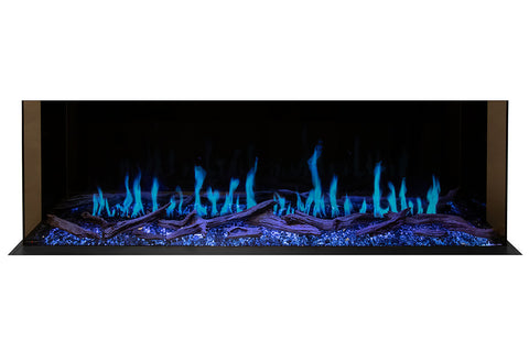 Image of Modern Flames Orion Multi 88 inch 3-Sided Electric Fireplace Wall Mount Studio Suite Mantel Weathered Walnut WSS-OR76-WW