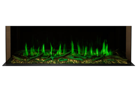 Image of Modern Flames Orion Multi 88 inch 3-Sided Electric Fireplace Wall Mount Studio Suite Mantel Weathered Walnut WSS-OR76-WW
