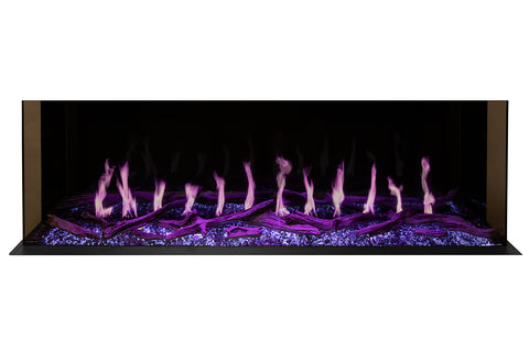 Image of Modern Flames Orion Multi 88 inch 3-Sided Electric Fireplace Wall Mount Studio Suite Mantel Weathered Walnut WSS-OR76-WW