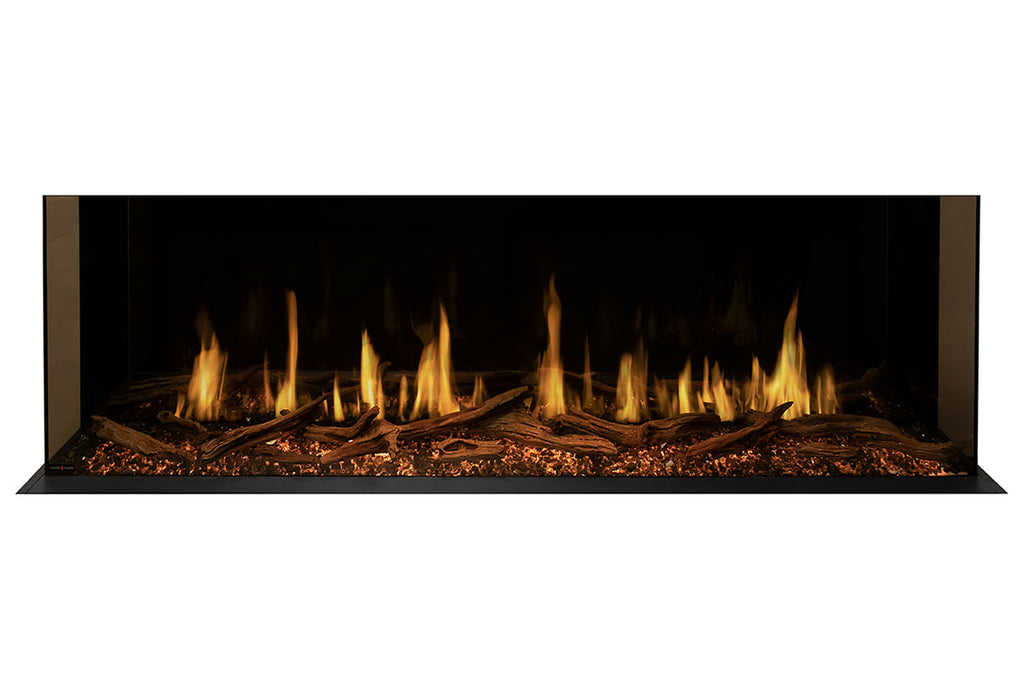 Modern Flames Orion Multi 88 inch 3-Sided Electric Fireplace Wall Mount Studio Suite Mantel Weathered Walnut WSS-OR76-WW