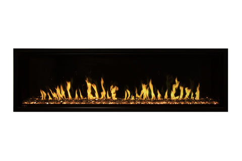 Image of Modern Flames Allwood Fireplace Media Wall in Walnut - Orion Slim Heliovision 60 Electric Fireplace - AFWS-WW | OR60-SLIM