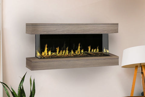 Image of Modern Flames Orion Multi 88 inch 3-Sided Electric Fireplace Wall Mount Studio Suite Mantel Coastal Sand WSS-OR76-CS