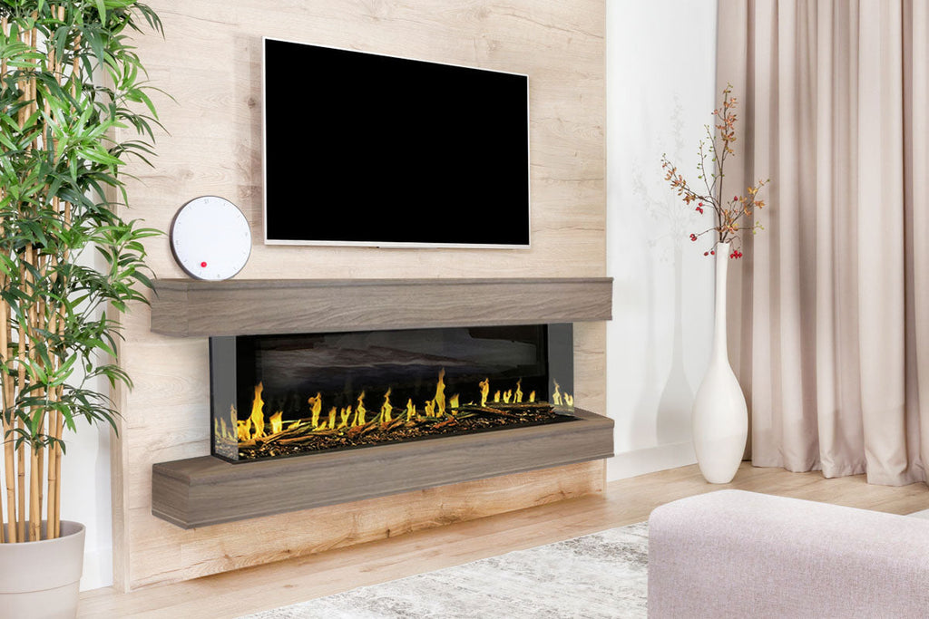 Modern Flames Orion Multi 64 inch 3-Sided Electric Fireplace Wall Mount Studio Suite Mantel Coastal Sand WSS-OR52-CS