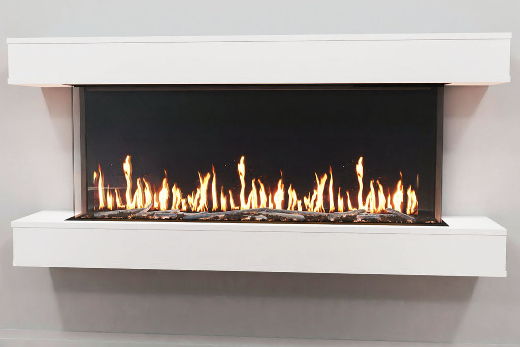 Modern Flames Orion Multi 73 inch 3-Sided Electric Fireplace Wall Mount Studio Suite Mantel White  WSS-OR60-RTF