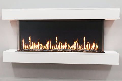 Image of Modern Flames Orion Multi 73 inch 3-Sided Electric Fireplace Wall Mount Studio Suite Mantel White  WSS-OR60-RTF