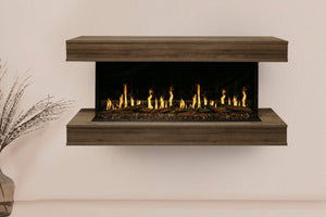 Modern Flames Orion Multi 64'' Heliovision Electric Fireplace Wall Mount Studio Suite | Weathered Walnut