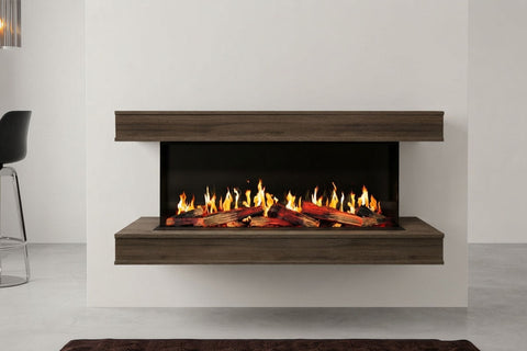 Image of Modern Flames Orion Multi V2 64 3-Sided Electric Fireplace Wall Mount Studio Suite Mantel Walnut - OR52-MULTI-V2-WSS-OR52-WW